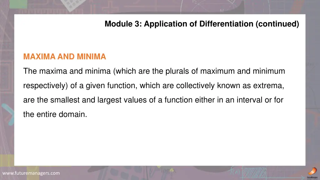 module 3 application of differentiation continued