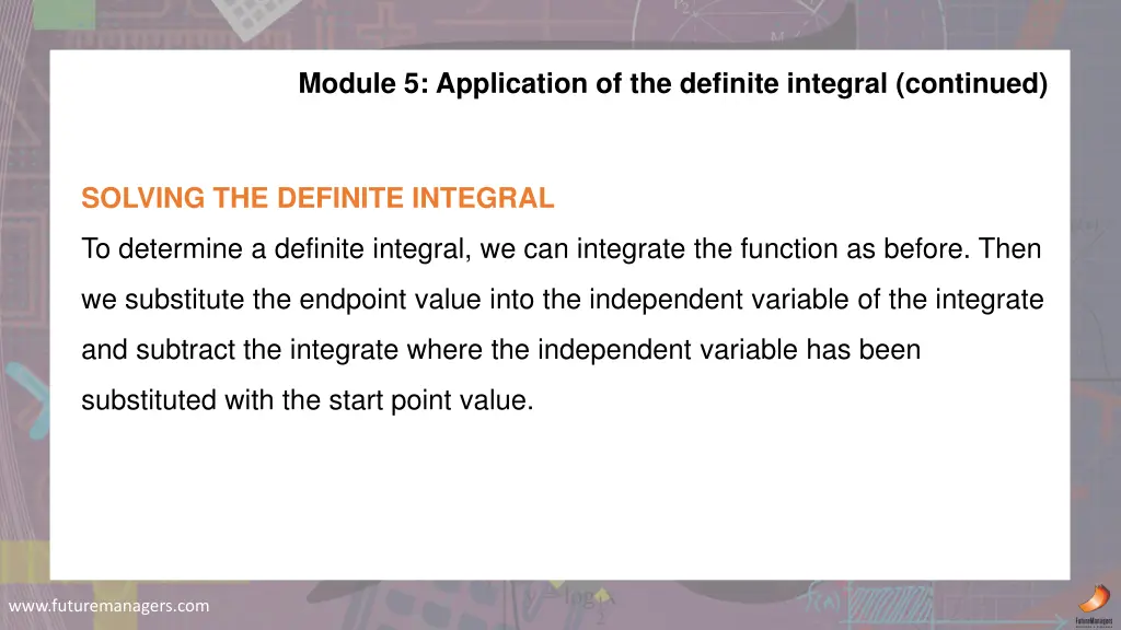 module 5 application of the definite integral 1