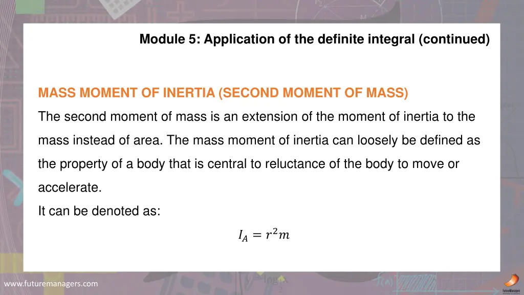 module 5 application of the definite integral 5
