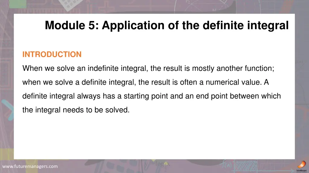 module 5 application of the definite integral