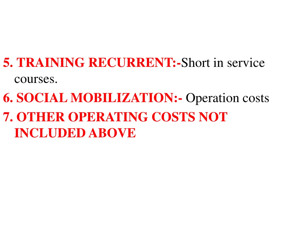 5 training recurrent short in service courses