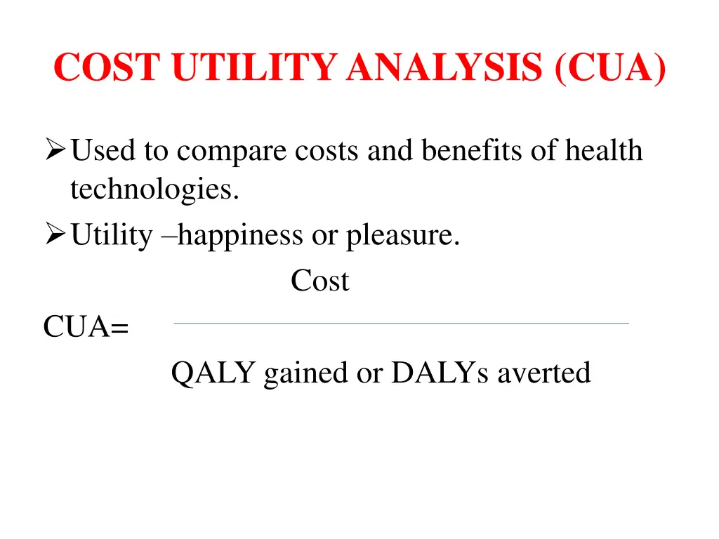 cost utility analysis cua