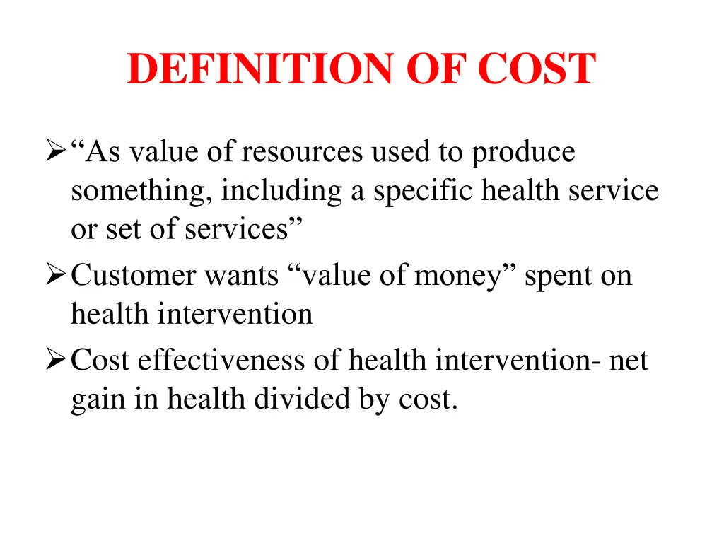 definition of cost
