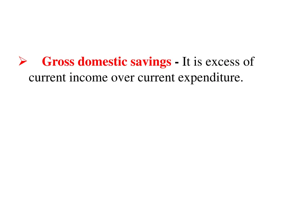gross domestic savings it is excess of current