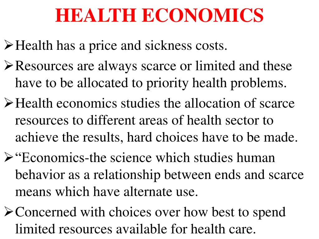 health economics