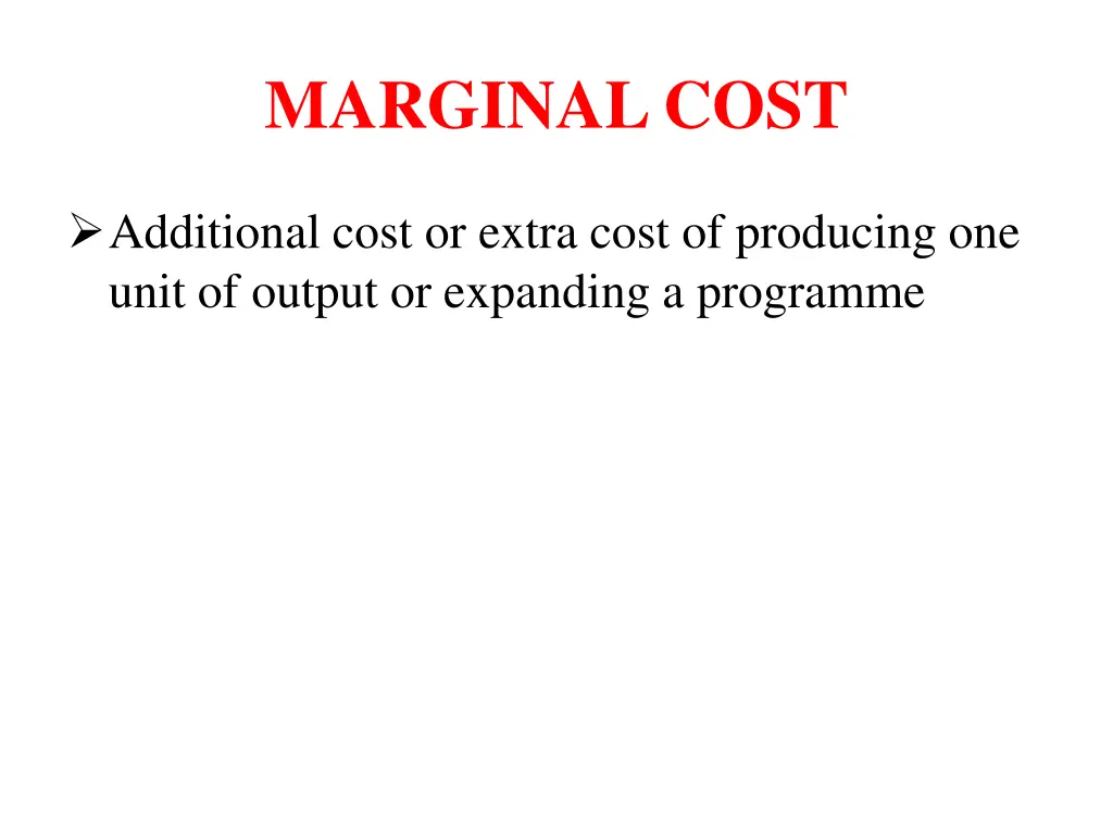 marginal cost