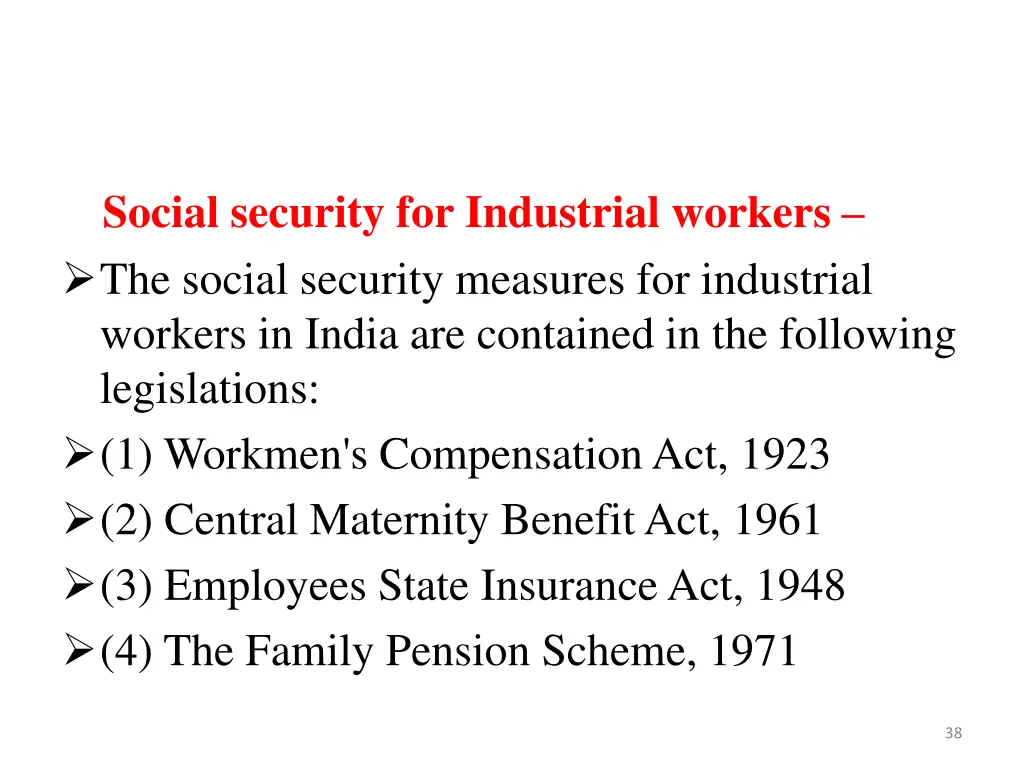 social security for industrial workers the social