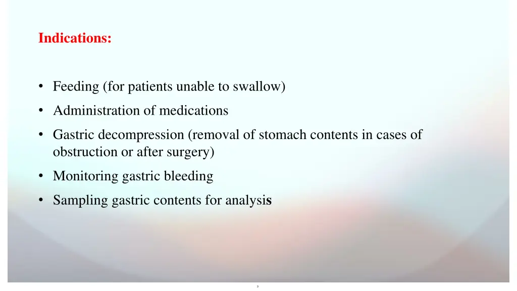 indications