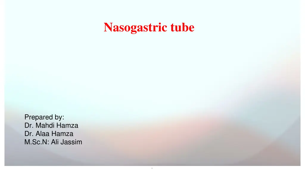 nasogastric tube