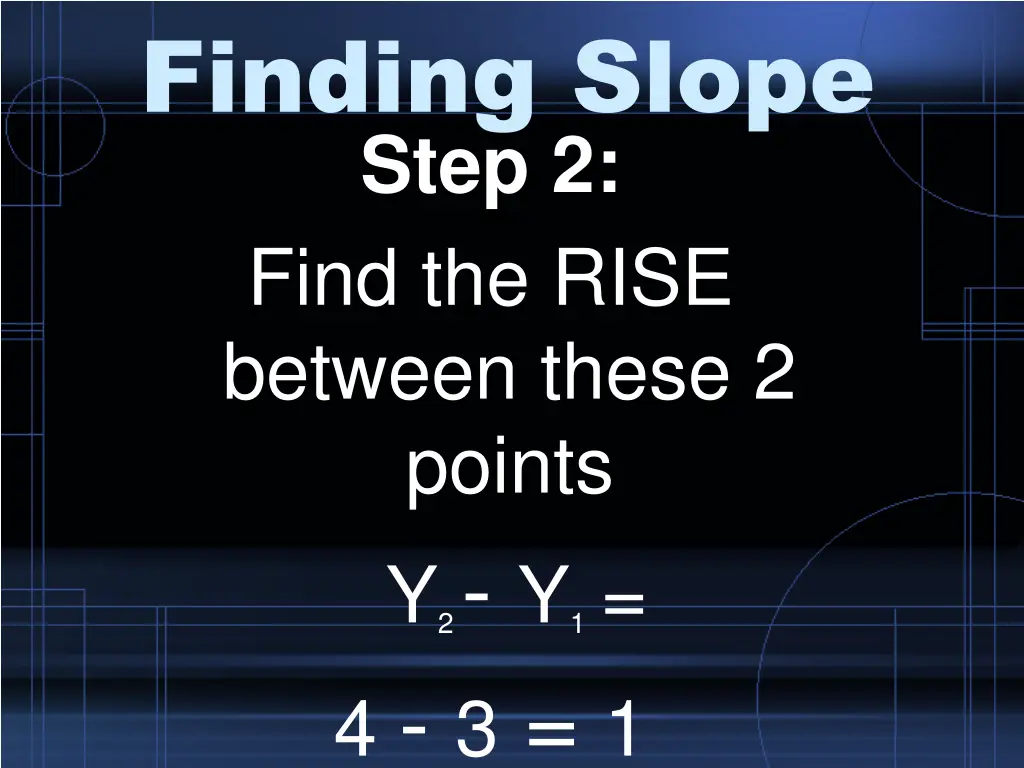 finding slope step 2 find the rise between these