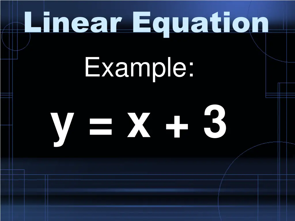 linear equation example y x 3