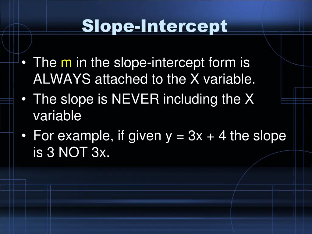 slope intercept