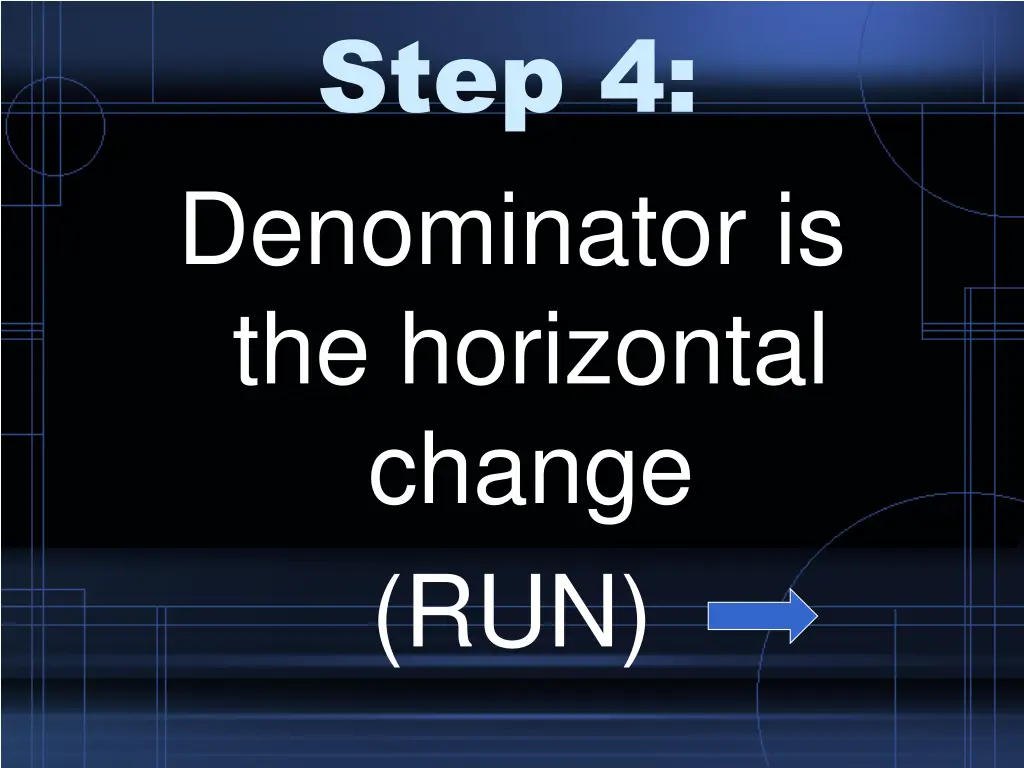 step 4 denominator is the horizontal change run