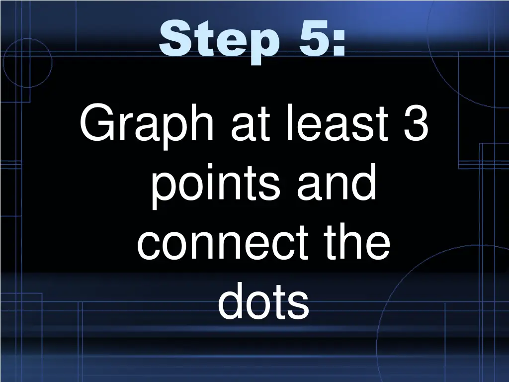 step 5 graph at least 3 points and connect