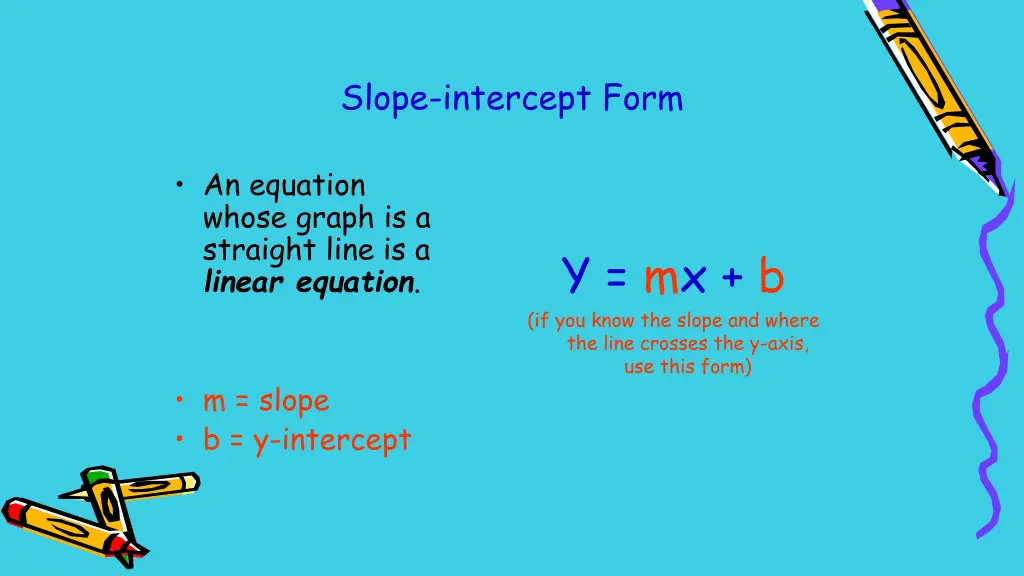 slope intercept form