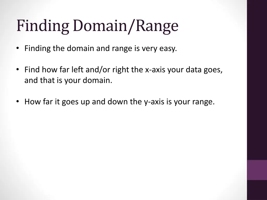 finding domain range