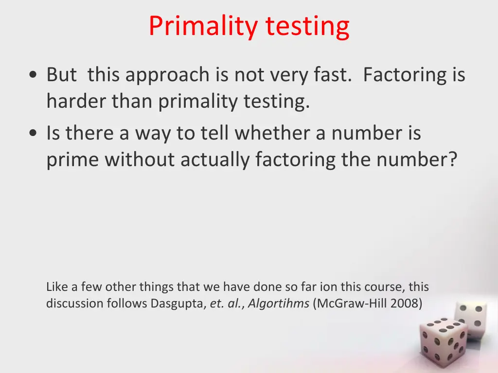primality testing 1