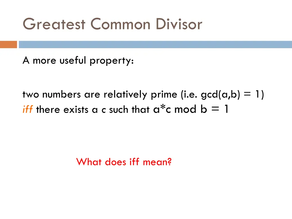 greatest common divisor 1