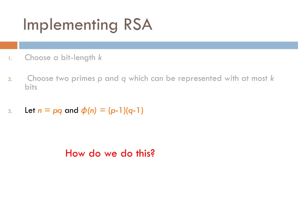 implementing rsa 2