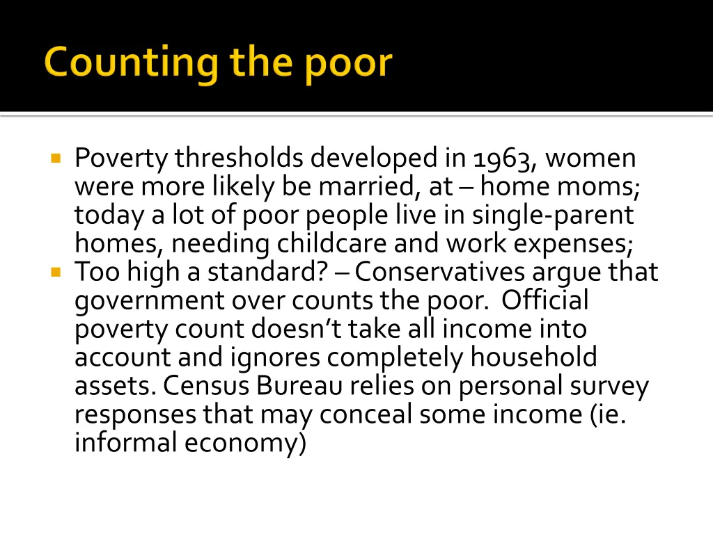 poverty thresholds developed in 1963 women were