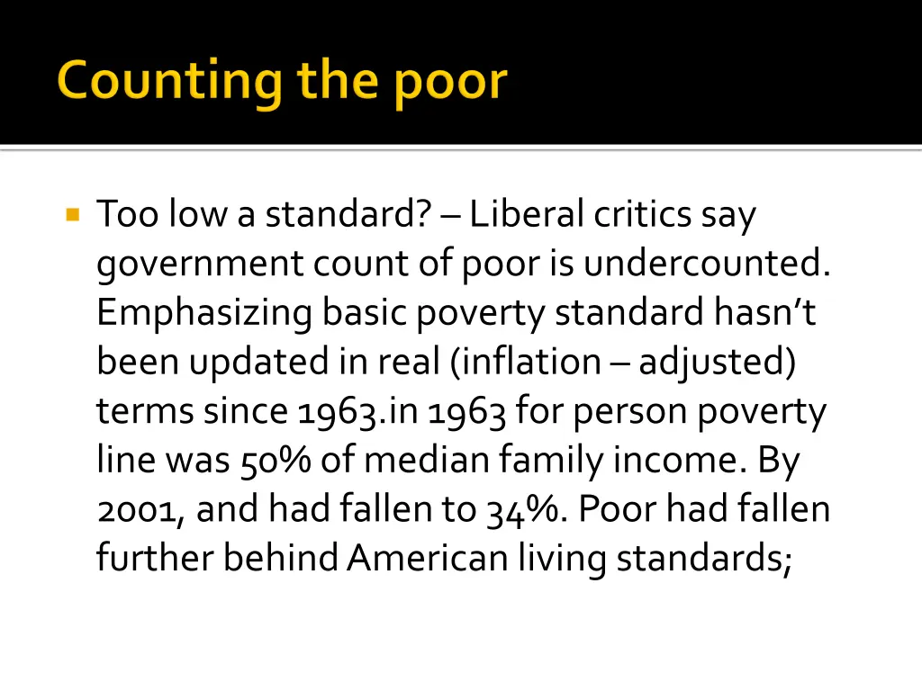 too low a standard liberal critics say government