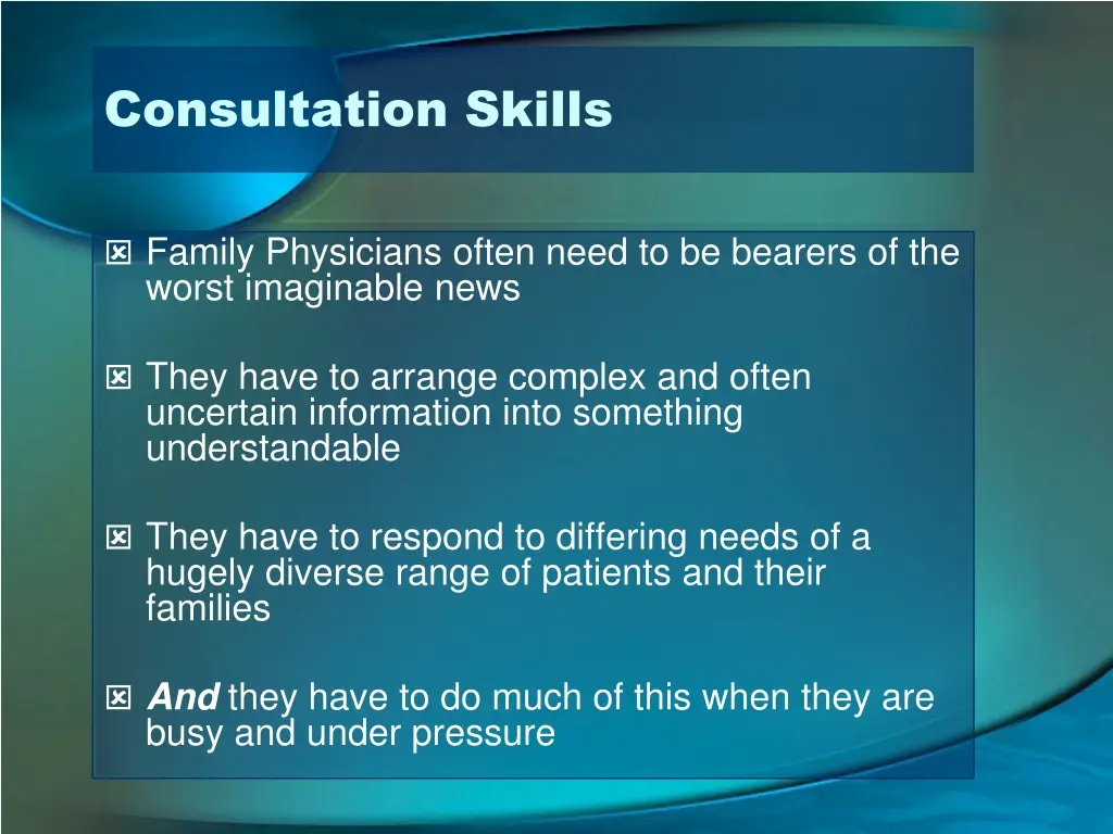consultation skills