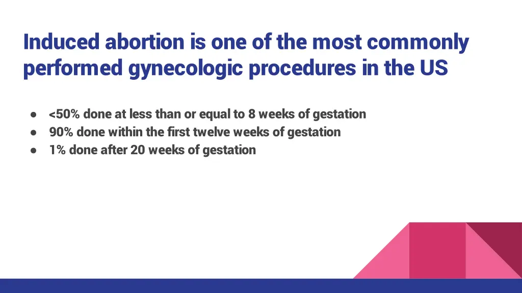 induced abortion is one of the most commonly