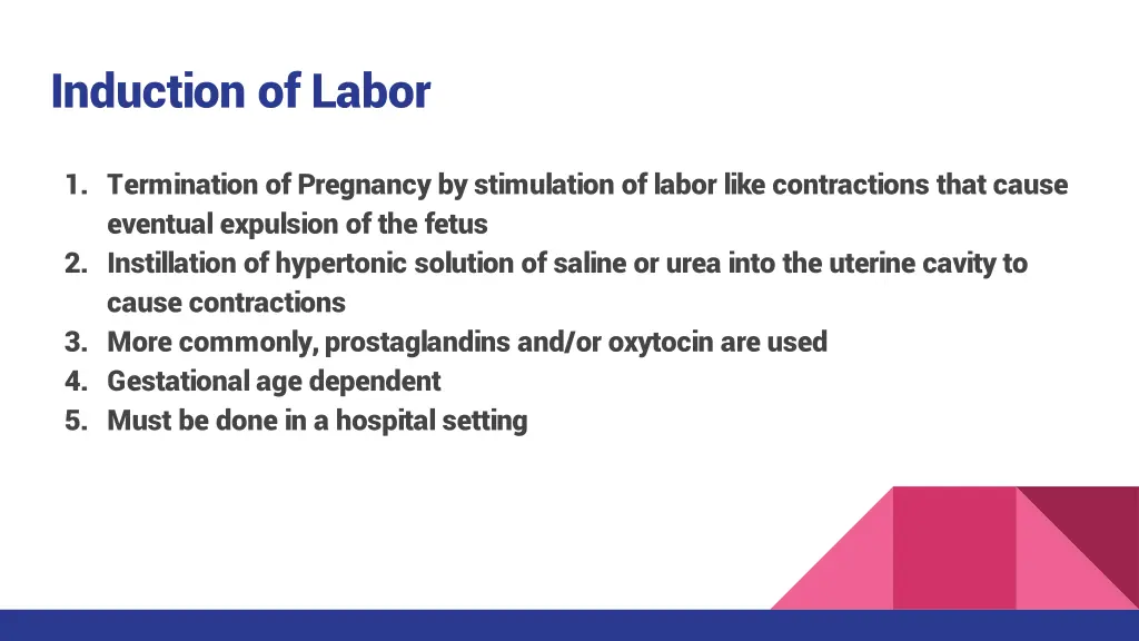 induction of labor
