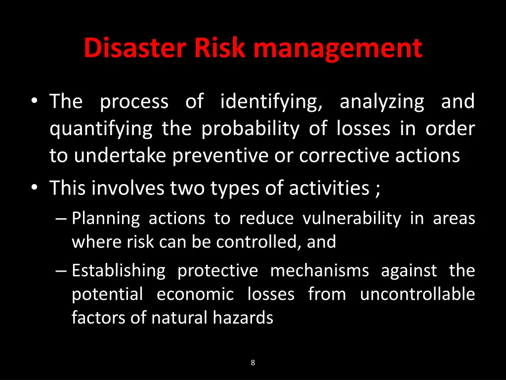 disaster risk management
