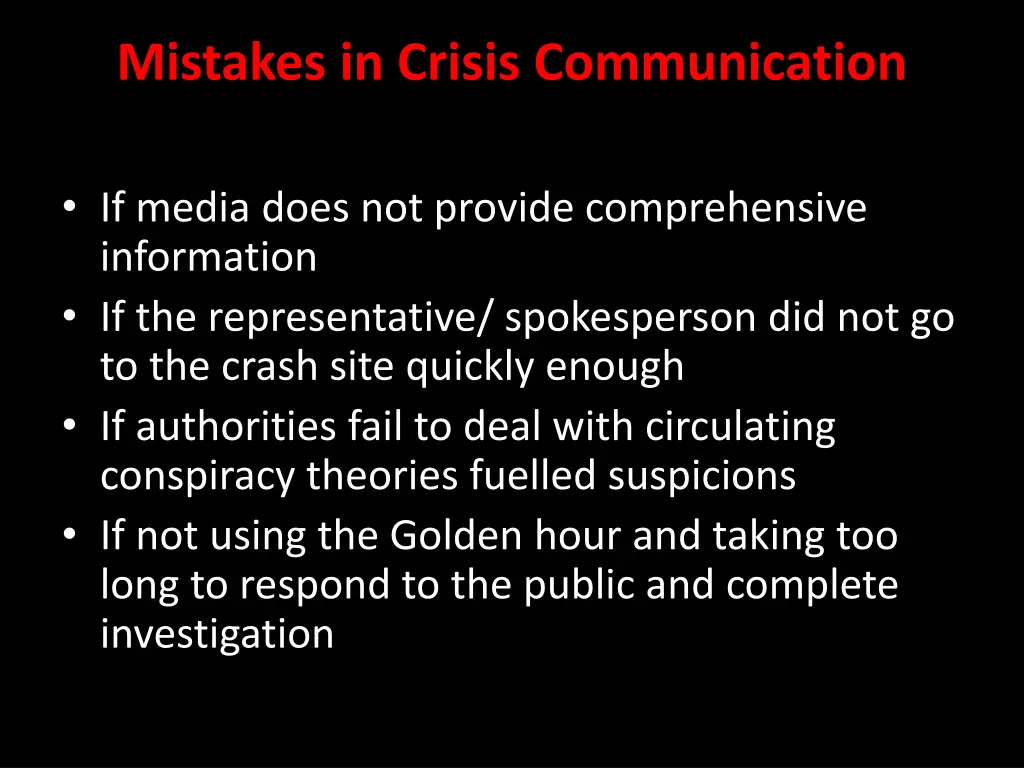 mistakes in crisis communication