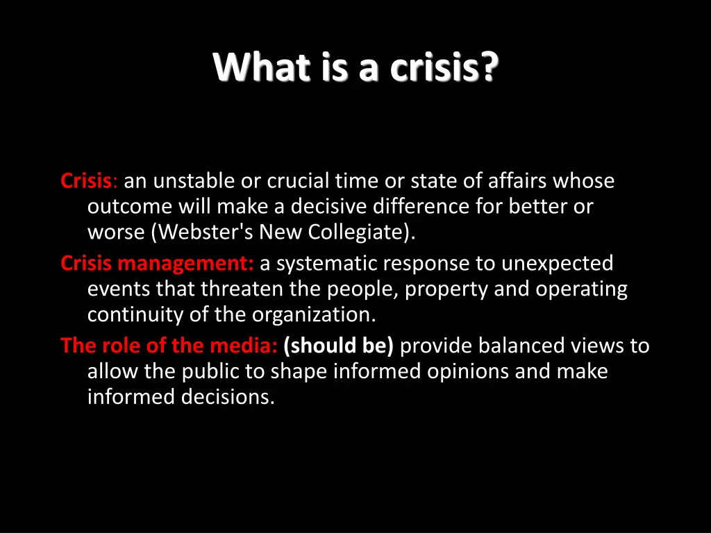 what is a crisis