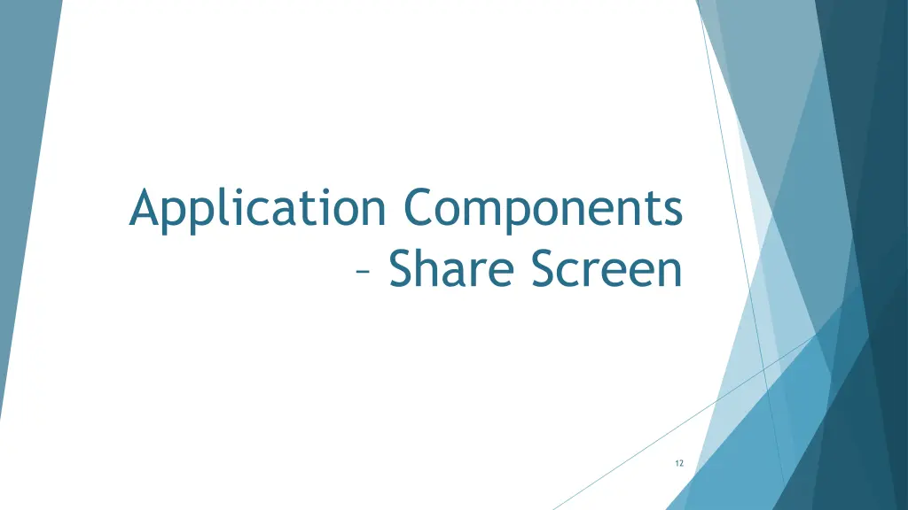 application components share screen