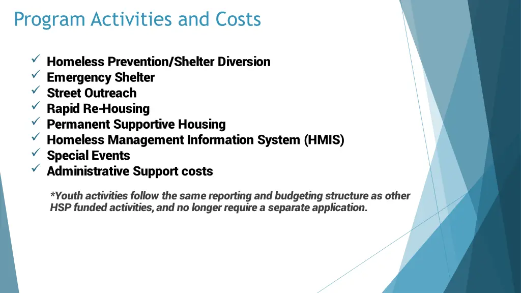 program activities and costs