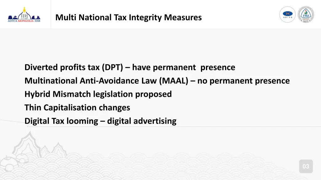 multi national tax integrity measures