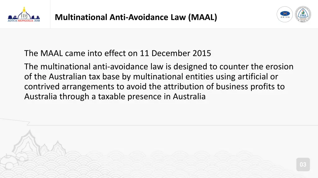 multinational anti avoidance law maal