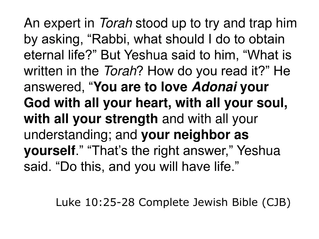 an expert in torah stood up to try and trap