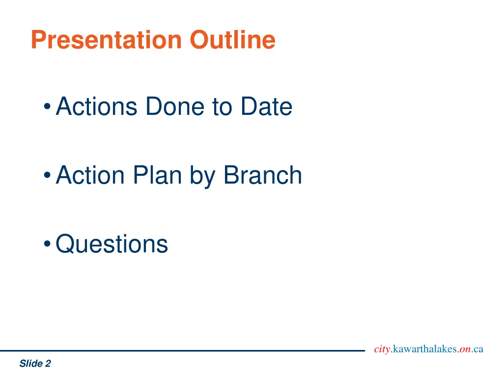 presentation outline