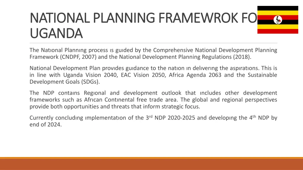 national planning framewrok for national planning