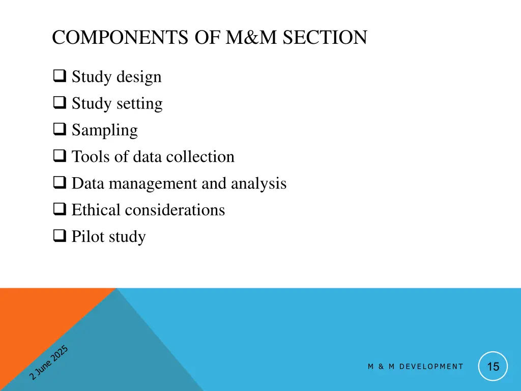 components of m m section 2