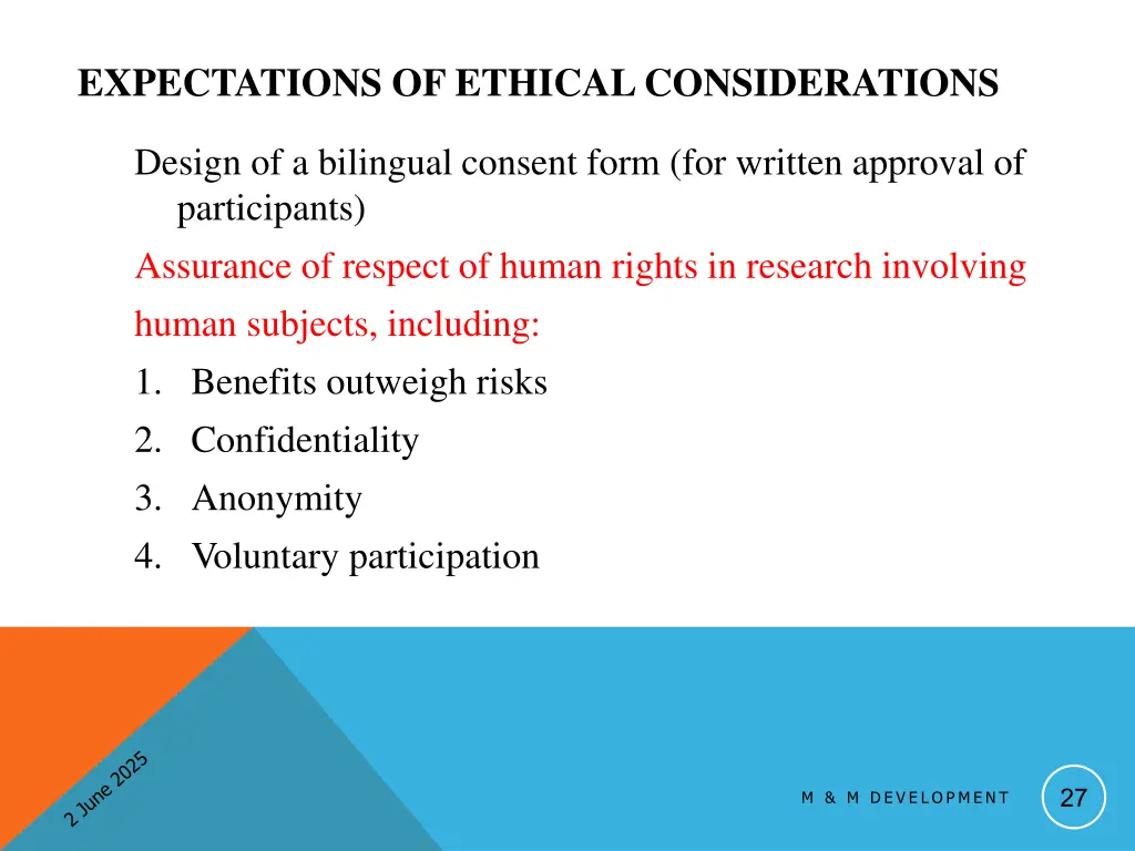 expectations of ethical considerations