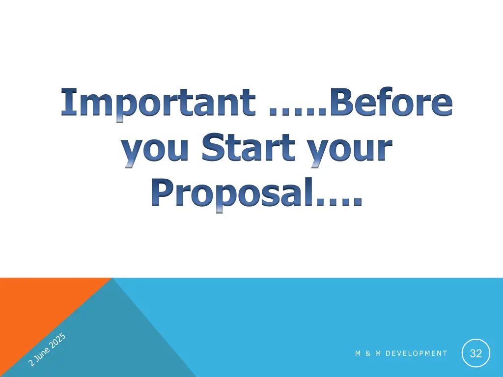 important before you start your proposal