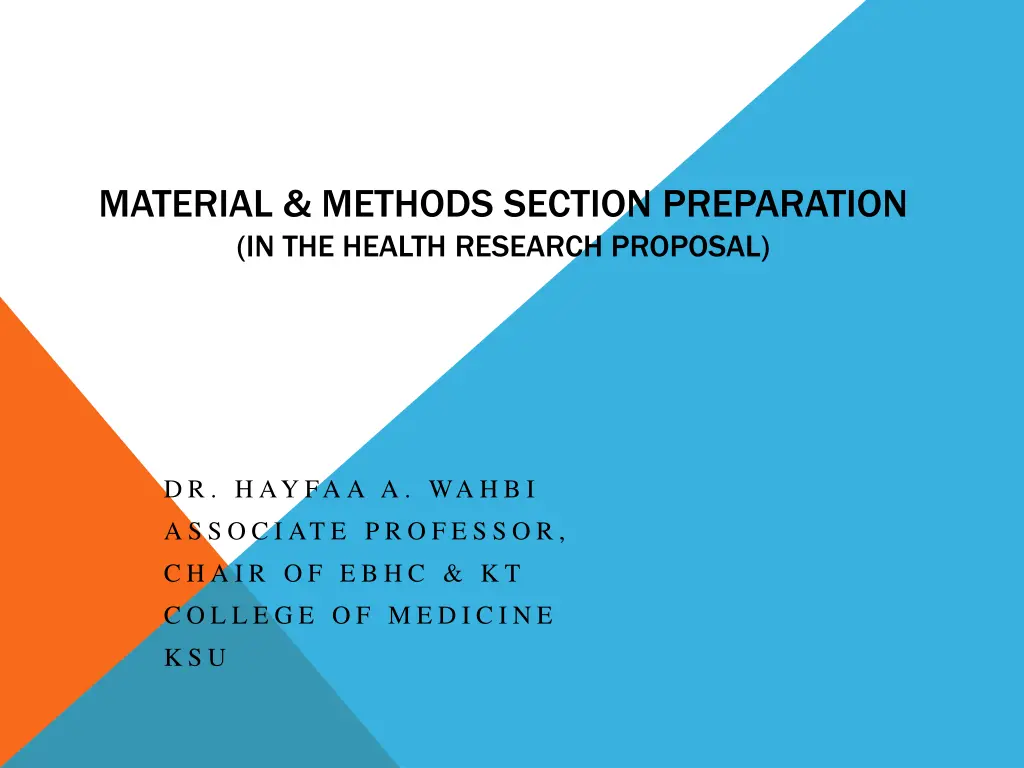 material methods section preparation