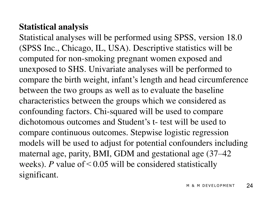 statistical analysis statistical analyses will