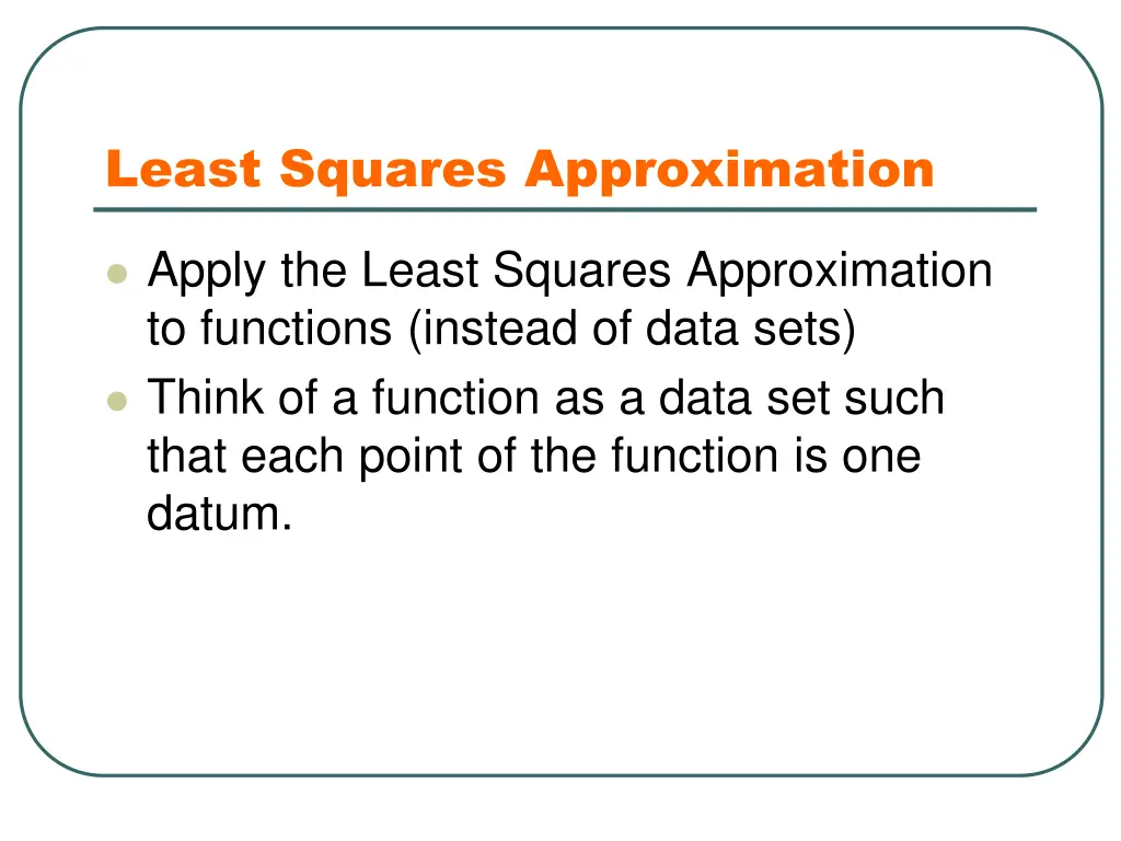least squares approximation