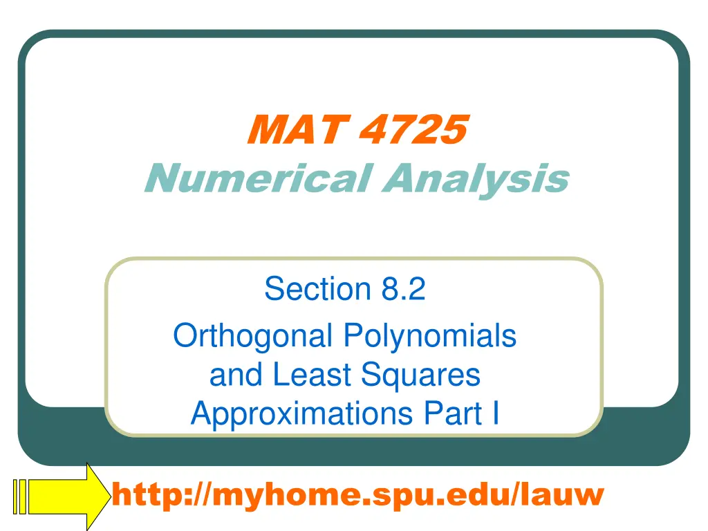 mat 4725 numerical analysis