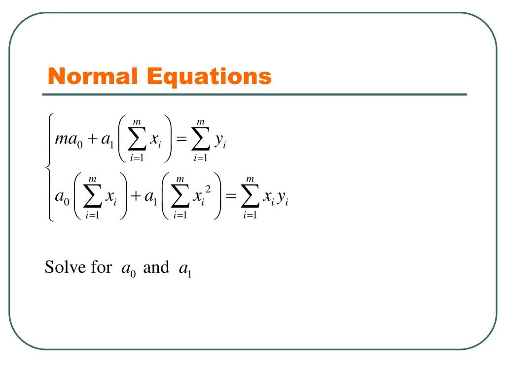 normal equations
