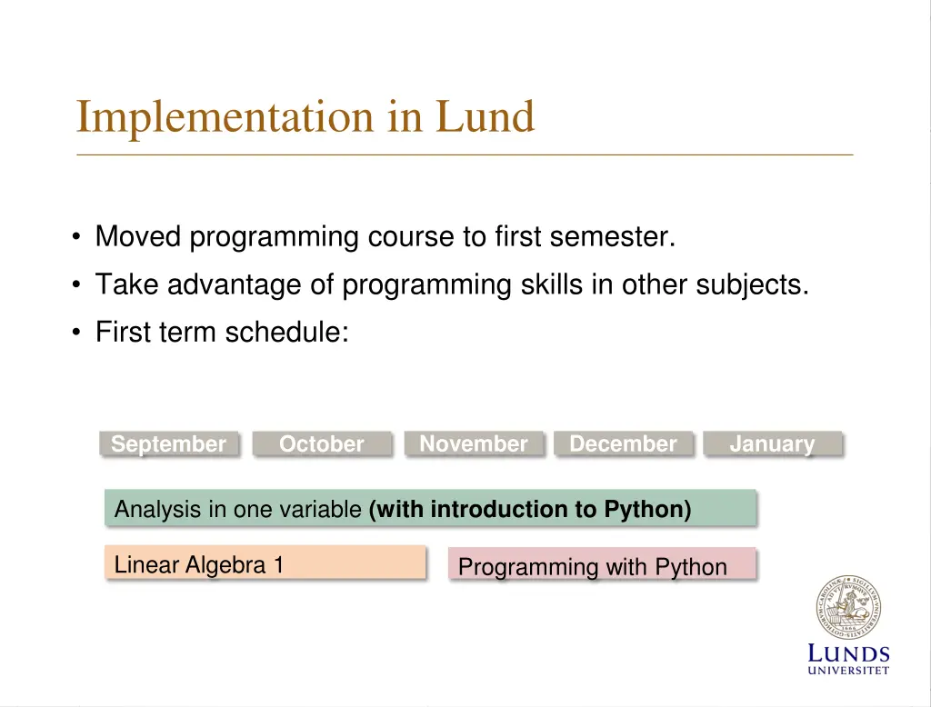 implementation in lund