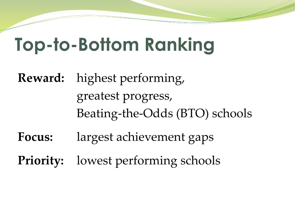 top to bottom ranking