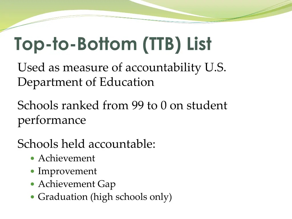 top to bottom ttb list