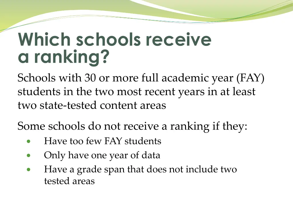 which schools receive a ranking